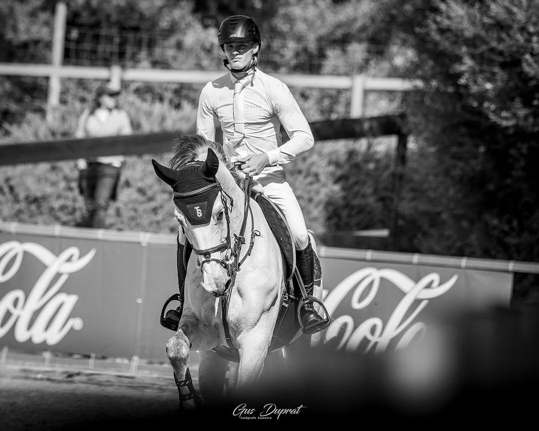 Tom Schewe on horseback